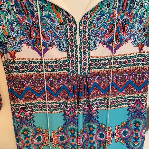 Sandra Darren long sleeve boho groovy shift dress - Picture 3 of 8